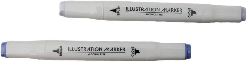 DAISO Illustration Marker - Blue Lavender (Dusty) - Alcohol-Based Art Marker for Drawing, Coloring & Illustration - Image 1
